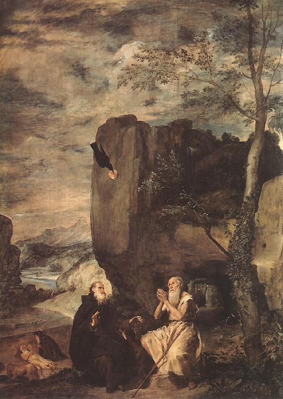 VELAZQUEZ, Diego Rodriguez de Silva y Sts Paul the Hermit and Anthony Abbot ar Germany oil painting art